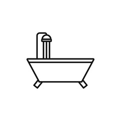 Bathroom icon outline collection or set in black and white