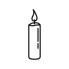 Candle icon outline collection or set in black and white