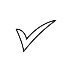 Checkmark icon outline collection or set in black and white