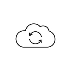 Cloud sync icon outline collection or set in black and white