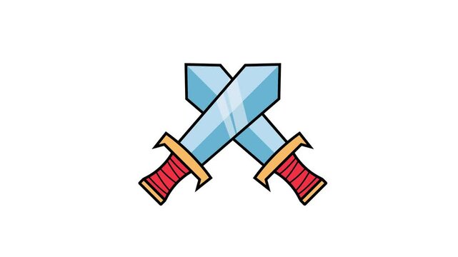 fight two sword attack animation game