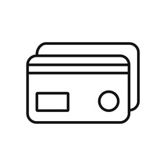 Credit card icon outline collection or set in black and white