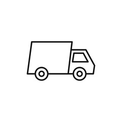 Delivery Van icon outline collection or set in black and white