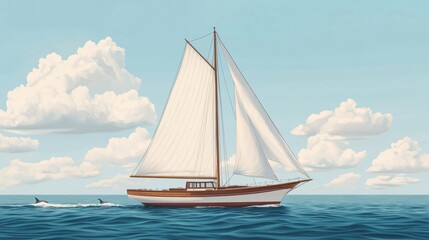 Fototapeta premium sailing boat on the sea