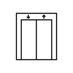 Elevator icon outline collection or set in black and white