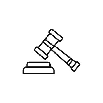 recommend clip art: Gavel icon outline collection or set in black and white