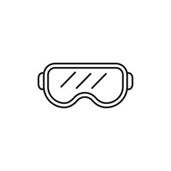 Goggles icon outline collection or set in black and white