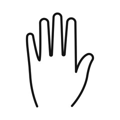 Hand icon outline collection or set in black and white