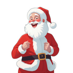 Cheerful Santa Claus in a red suit spreading joy and holiday spirit during Christmas festivities