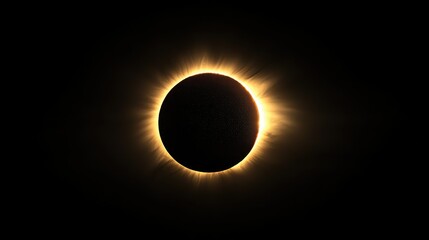 Dramatic Solar Eclipse Over Black Sky