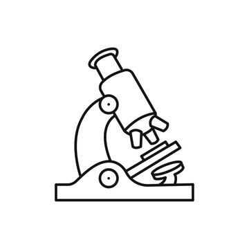 recommend clip art: Microscope icon outline collection or set in black and white
