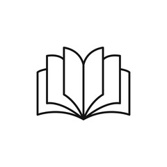 Open Book icon outline collection or set in black and white