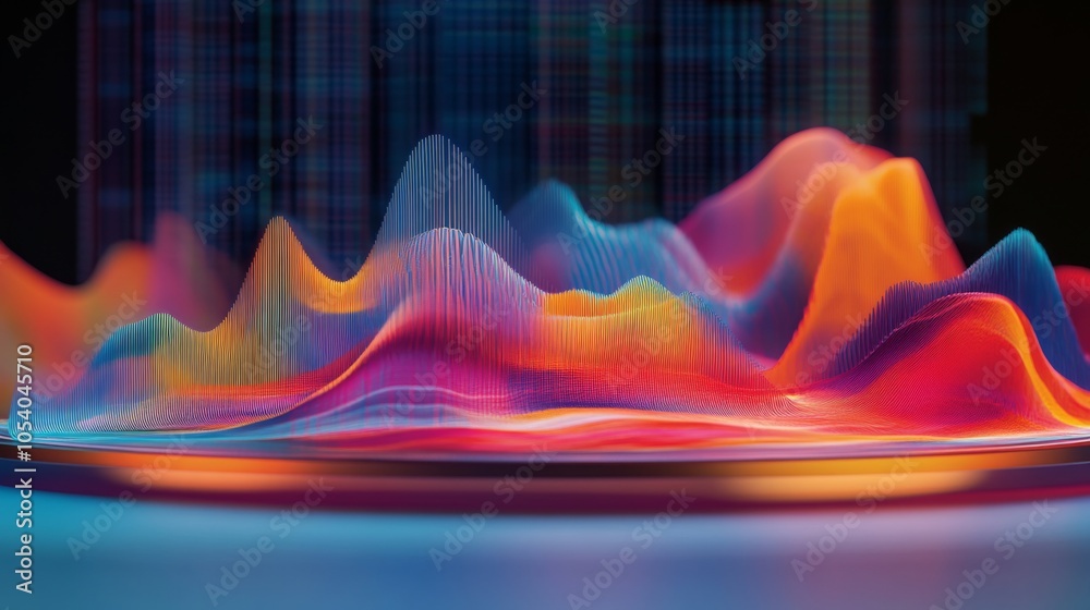 Aufkleber Vibrant Sound Waves Visualization in Abstract Style