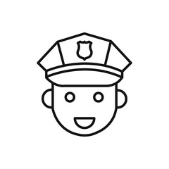 Police icon outline collection or set in black and white
