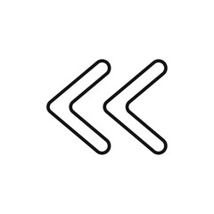 Obraz premium Previous arrow icon outline collection or set in black and white