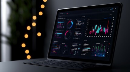 Modern tablet displaying data analytics dashboard