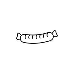 Sausage icon outline collection or set in black and white