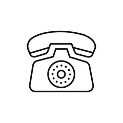 Telephone icon outline collection or set in black and white