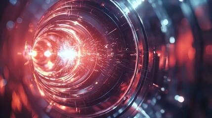 Obraz premium Close-up of a Particle Accelerator Demonstration