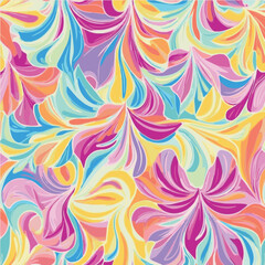 vector of seamless pattern with cute unique flower