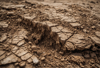 Subtle layers of compacted dirt with visible granules and natural cracks
