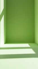 Bright Green Empty Space with Light and Shadows