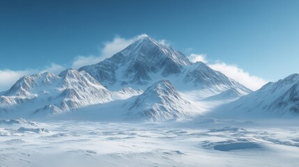 Obraz premium Stunning Snow-Capped Mountains Under Clear Blue Sky