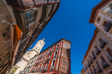 Low angle view of old buildings in Valladolid, Spain