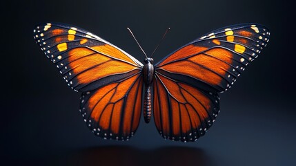 Obraz premium A close up of a butterfly with orange wings