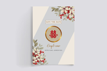 Obraz premium BRIDAL SHOWER FLORAL INVITATION TEMPLATE