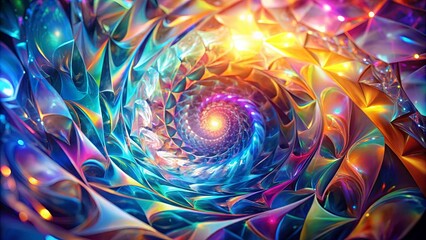 Abstract Symphony of Swirling Iridescence A Journey Through a Kaleidoscope of Vibrant Colors and Intricate Patterns