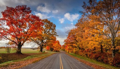 road in autumn forest