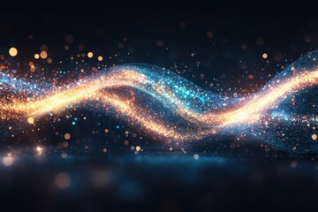 Fototapeta premium Digital Light Waves Sweeping Across a Screen