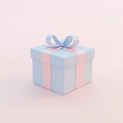 Fototapeta premium Simple 3D-rendered gift box with a neat ribbon