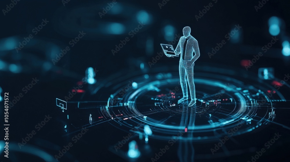 Poster Exploring the future of digital interaction a holographic representation of connectivity and technology
