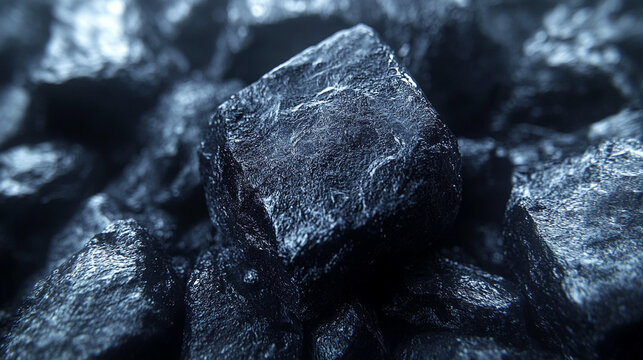 coal chunks with a rugged texture and dark tones, symbolizing strength, resilience, and industrial power. Ideal for concepts of energy, transformation, or elemental force