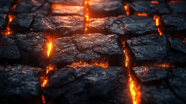 coal chunks with a rugged texture and dark tones, symbolizing strength, resilience, and industrial power. Ideal for concepts of energy, transformation, or elemental force