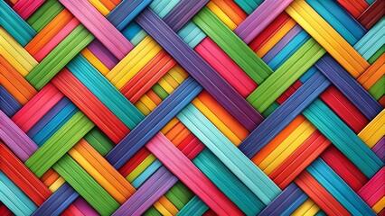 Intertwined Rainbow Hues A Symphony of Colored Stripes in a Geometric Pattern