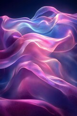 Obraz premium Abstract Wavy Pattern with Glowing Pink and Blue Hues