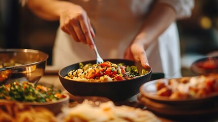 A person practicing mindful eating during iftar, focusing on health and well-being during Ramadan