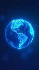 Fototapeta premium A blue and white globe with the continents of North America and South America