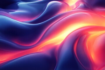Obraz premium Abstract 3D liquid wave background with blue, red, and orange colors.