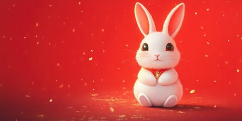 Chinese New Year gold bunny illustration on a red background. 8K illustration. --ar 2:1 --quality 0.5 --stylize 250 --v 6.1 Job ID: 53207bb4-a075-41e4-8e7a-205a5408d97d