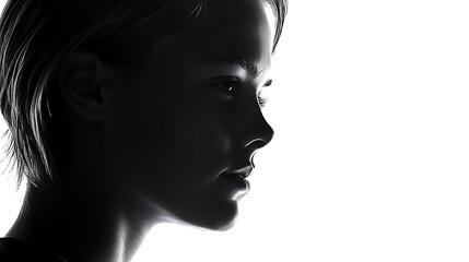 Fototapeta premium Grayscale Profile of Young Athlete in Silhouette