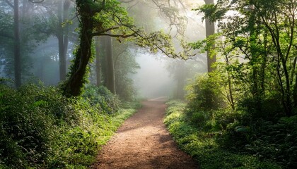 Fototapeta premium Road between forest landscapes