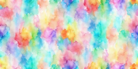 Abstract Watercolor Background with Vibrant and Pastel Hues of Blue, Green, Pink, Red, Yellow, and Orange
