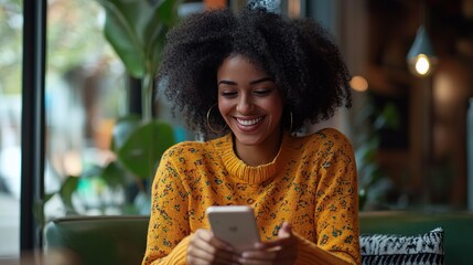 A social media influencer engaging with their audience through a poll or interactive story feature