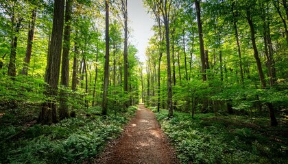 Obraz premium Road between forest landscapes
