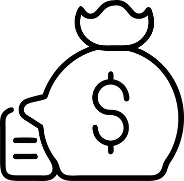 recommend clip art: Money Bag Icon Outline png file,