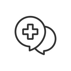 Fototapeta premium Medical consulting chat vector icon